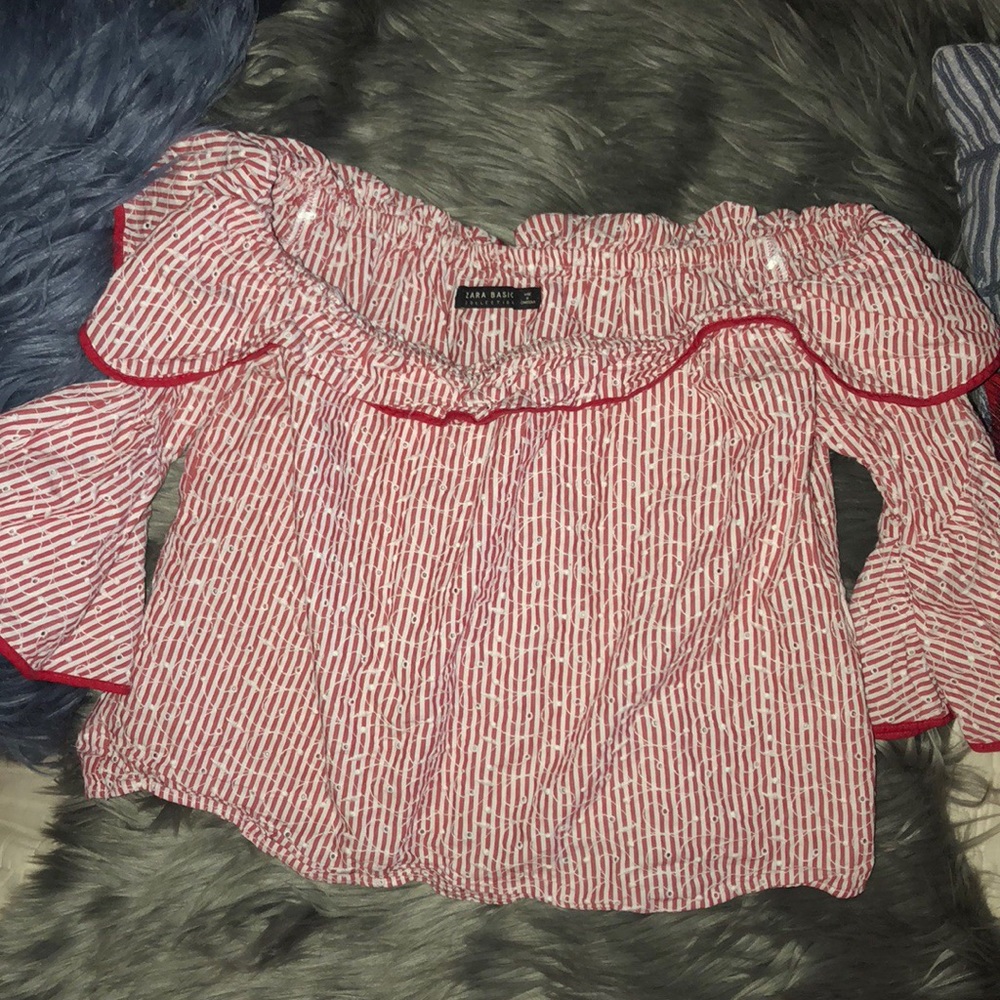 Zara off shoulder flared top